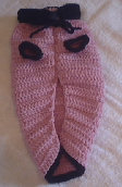 Rose/Black Hand Crocheted Dog Sweater